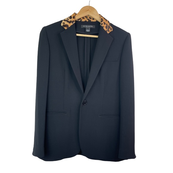 Ralph Lauren Black Label Calf Hair Leopard Print Nathaniel Jacket Wool Blazer 6 - Picture 3 of 16